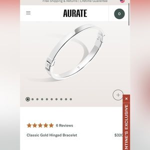 Aurate Classic Gold white Hinge Bracelet